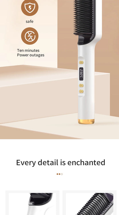 Electric Hot Comb Quick Hair Straightener with Anti-Scalding Feature - Smarsty