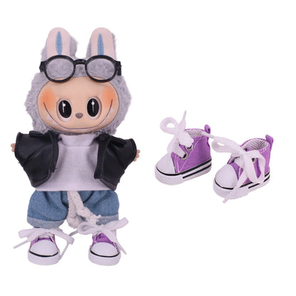 3.8cm Doll Shoes For labubu 17cm Plush Doll Clothes Accessories Girl's Toys ,Christmas Festival Birthday Gift
