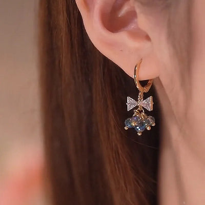 Pearl Long Earrings With Rhinestones For Wedding Fashion - Smarsty