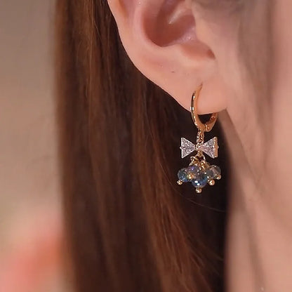Pearl Long Earrings With Rhinestones For Wedding Fashion - Smarsty
