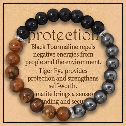 Triple Protection Gemstone Bracelet for Strength and Balance - Smarsty