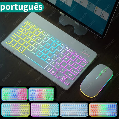 Wireless Tablet Keyboard with Rainbow Backlit for iPad