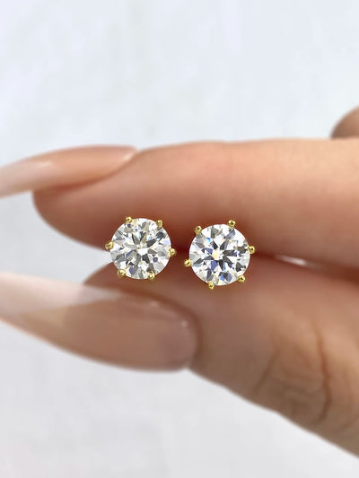 D Color Certified Moissanite Stud Earrings 925 Sterling - Smarsty