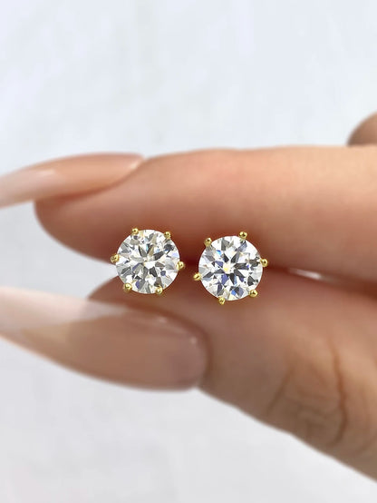 D Color Certified Moissanite Stud Earrings 925 Sterling - Smarsty