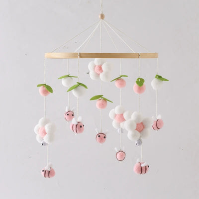 Baby Crib Mobile Bed Bell Rattle Toys Wooden Crochet Stars Pendant Bed Bell Toys Newborn Comfort Crib Bracket Hanging Toys Gifts by Smarsty