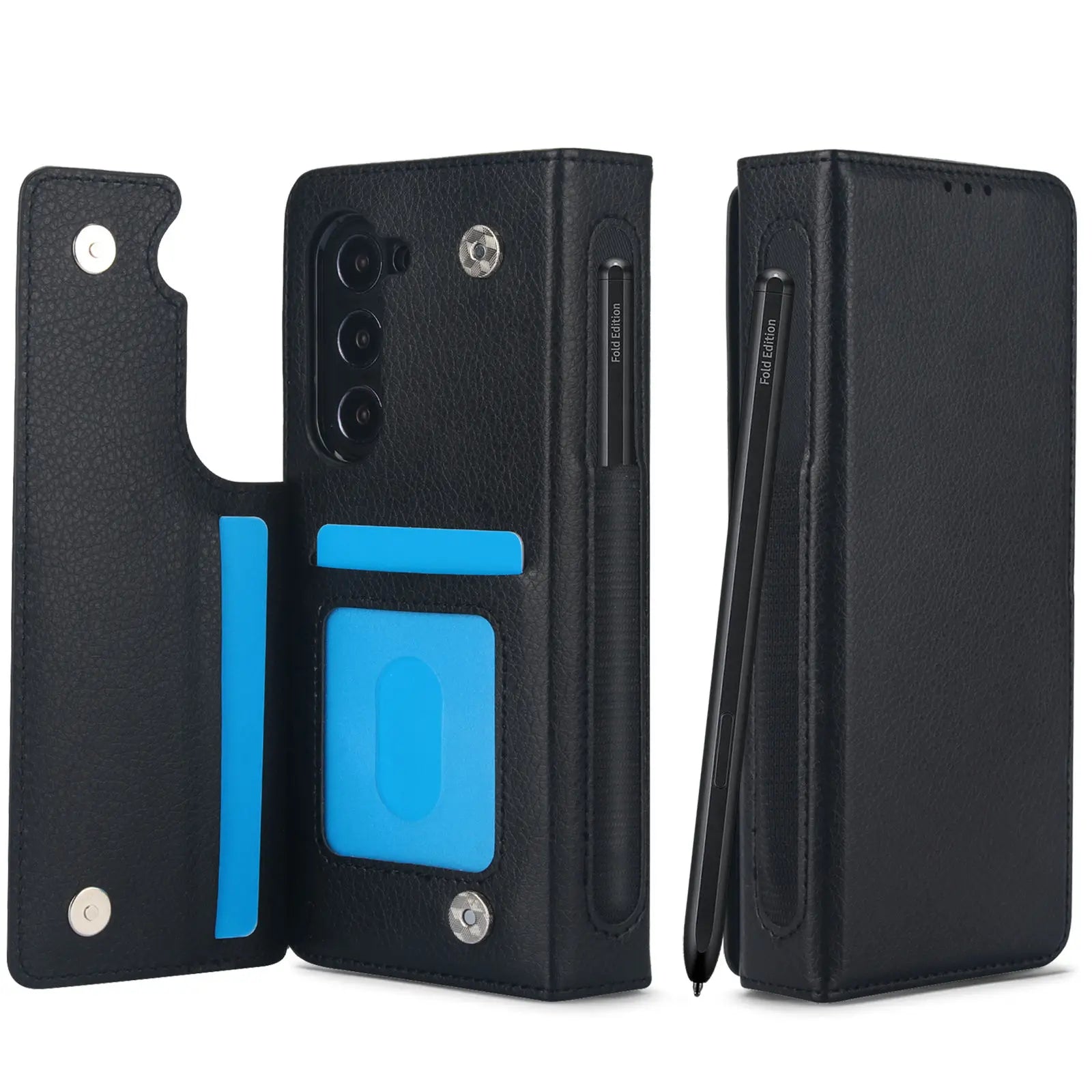 for Samsung Galaxy Z Fold 5/4/3 Phone Case,【RFID Blocking】for Women Men with Card Holder Leather Protective Cover for Z Fold 5