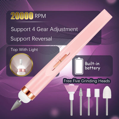 Portable 5 in 1 Electric Nail Drill Set for Professional Manicures - Smarsty