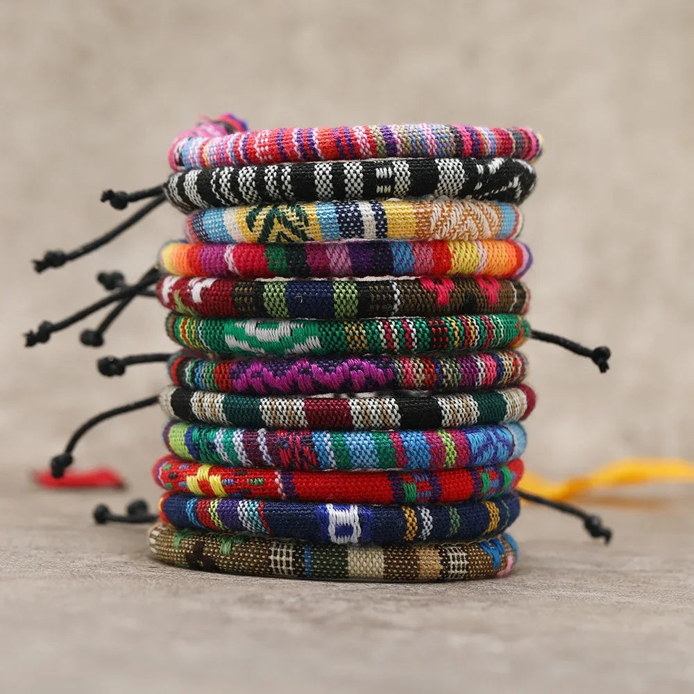 Colorful 12Pcs Nepal Ethnic Bracelet Set for Women - Smarsty