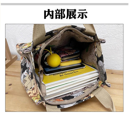 Chic Cat Pattern Top Handle Bag For Women Everyday Use - Smarsty