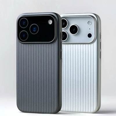Fashion Plating 3D Luggage Stripes for Magsafe Phone Case for IPhone 17 16 15 14 Pro Max Shockproof Wireless Charge Matte Cover - Smarsty