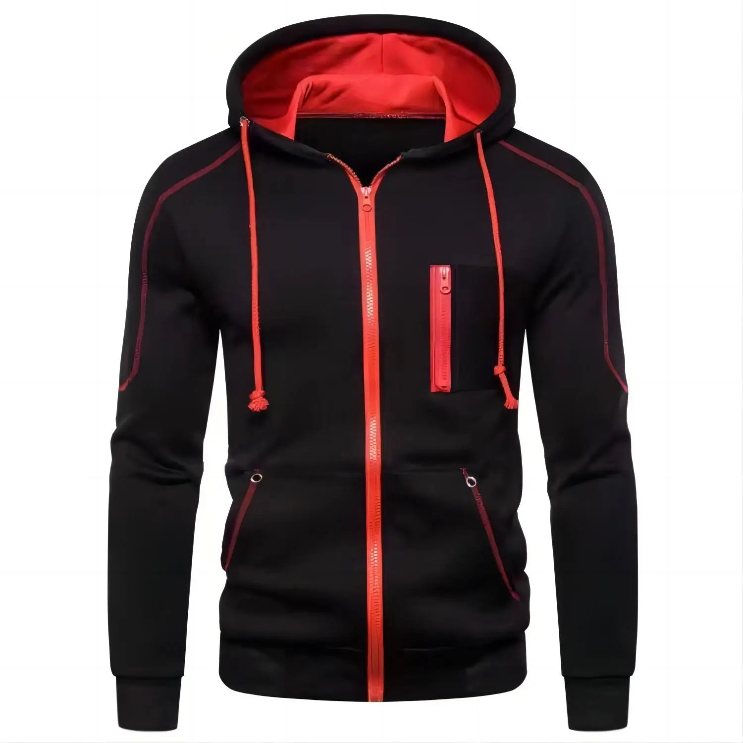 2024 New Men's Hoodie Jacket Streetwear Long Sleeve Sweatshirts Zipper Hooded Pullover Male Sportswear Men Clothing Streetwear - Smarsty