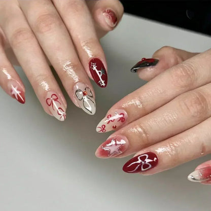 24Pcs Cute Strawberry French Press On Nails - Smarsty