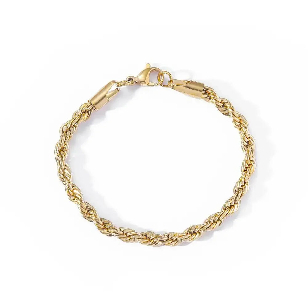 Stainless Steel Twisted Rope Chain Bracelet Waterproof - Smarsty