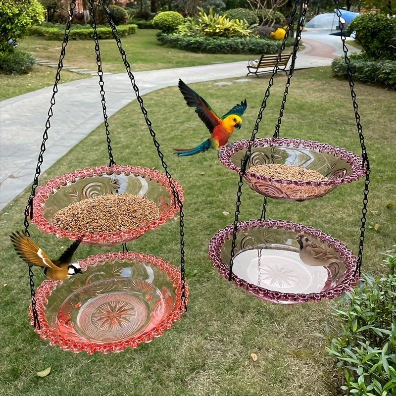 Durable 2-Layer Bird Feeder with Chain for Outdoor Use - Smarsty