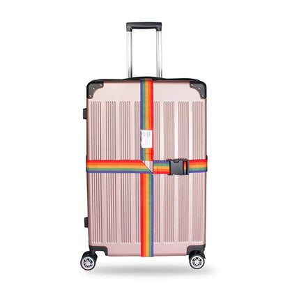 Luggage Buckle Strap Cross Belt Packing Adjustable Travel Accessories Suitcase Buckle Strap Rainbow Baggage Packing Belts