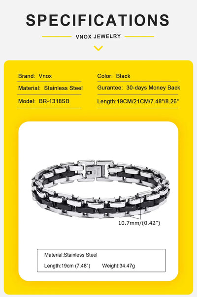 Vnox Stainless Steel Chain Bracelet for Men Gift - Smarsty
