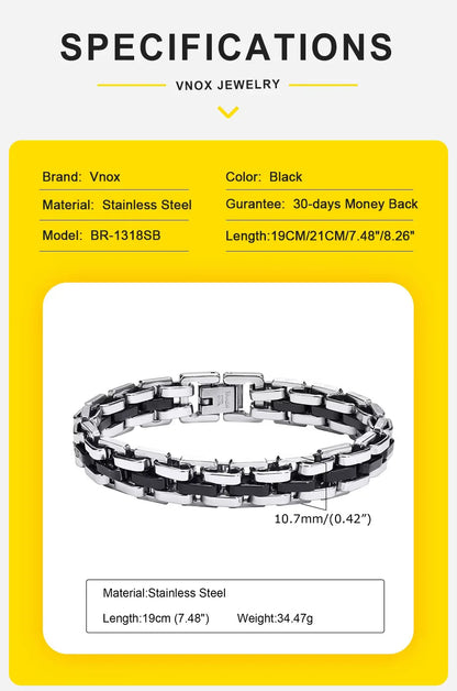 Vnox Stainless Steel Chain Bracelet for Men Gift - Smarsty