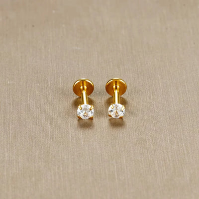 Labret Tragus Stud 16G Surgical Stainless Steel CZ Crystal - Smarsty