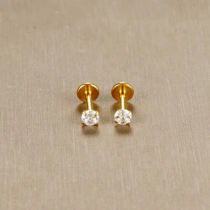Labret Tragus Stud 16G Surgical Stainless Steel CZ Crystal - Smarsty