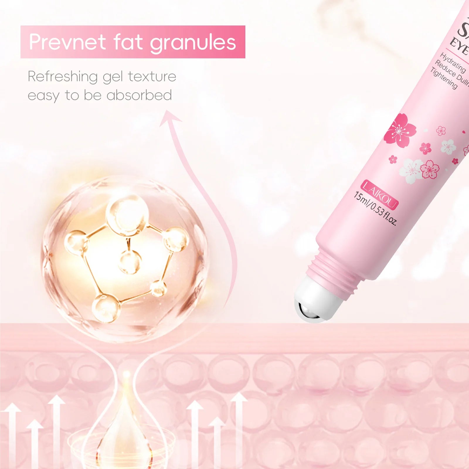 LAIKOU Sakura Eye Serum Roller for Dark Circles - Smarsty