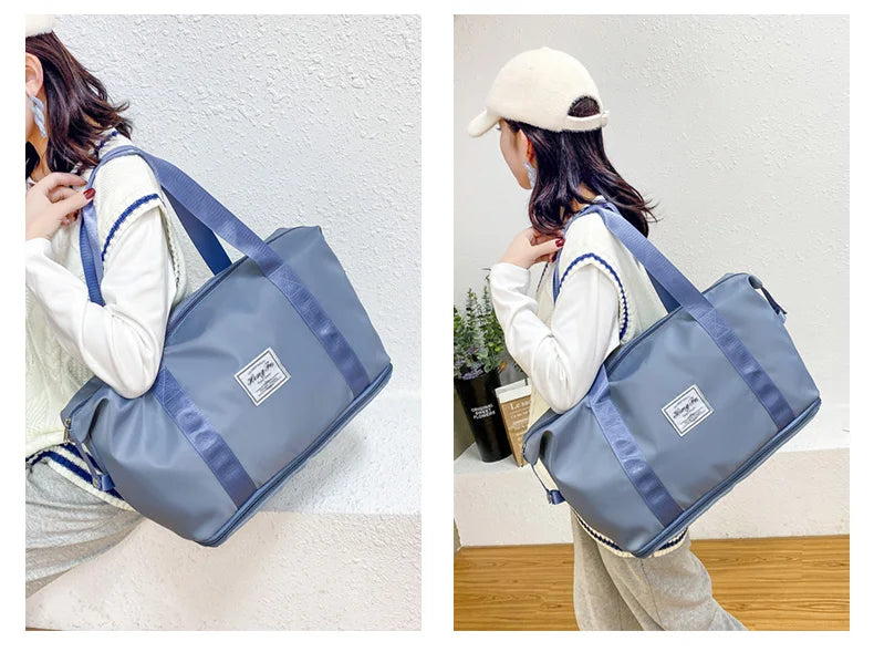 Waterproof Nylon Travel Duffle Bag for Women Large Capacity - Smarsty