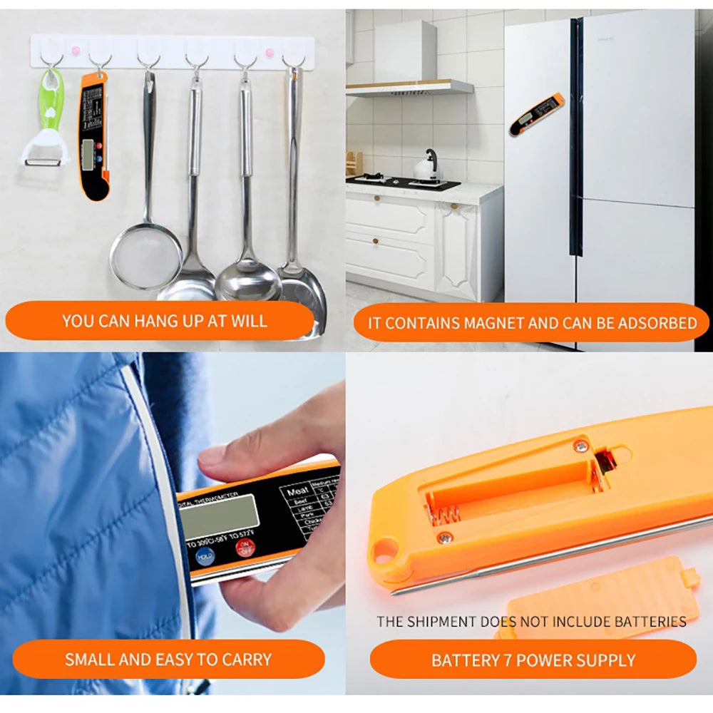 Foldable Digital Food Thermometer for Perfect Cooking - Smarsty