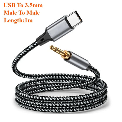 USB Type C to 3.5mm Aux Audio Adapter for High Fidelity Sound - Smarsty