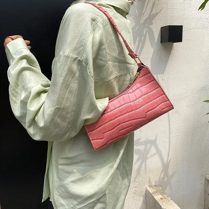 Retro Alligator Print PU Leather Small Women Handbag - Smarsty