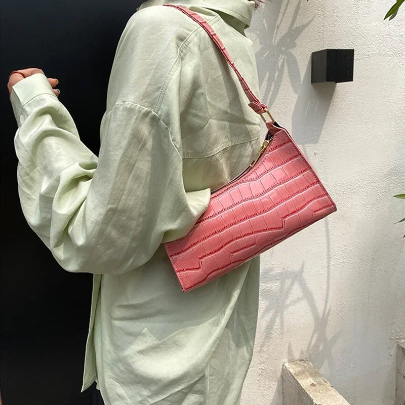 Retro Alligator Print PU Leather Small Women Handbag - Smarsty