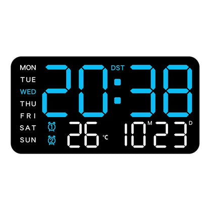 Large Digital Wall Clock with Temperature and Date Display - Smarsty