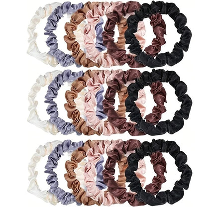 Silk Hair Scrunchies Pack Minimalist Damage Free Elastic - Smarsty