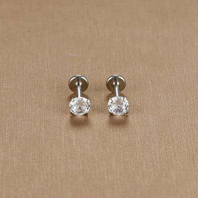 Labret Tragus Stud 16G Surgical Stainless Steel CZ Crystal - Smarsty
