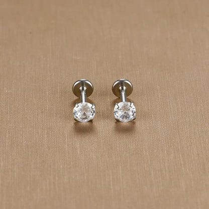 Labret Tragus Stud 16G Surgical Stainless Steel CZ Crystal - Smarsty