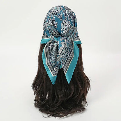Bohemian Floral Print Silk Scarf for Women Sun Protection - Smarsty