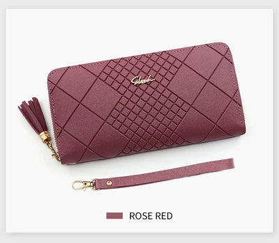 Zipper Money Coin Purse Women Card Holder Long PU Leather Clutch Wallet Large Capacity Lady Wristlet Phone HandBags Money Pocket - Smarsty