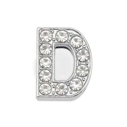 1PC Shoe Charms Glitter Rhinestone Letter Crystal Alphabet Shoes Charm Decorations Jewelry Slider Bracelet Wristbands Accessorie