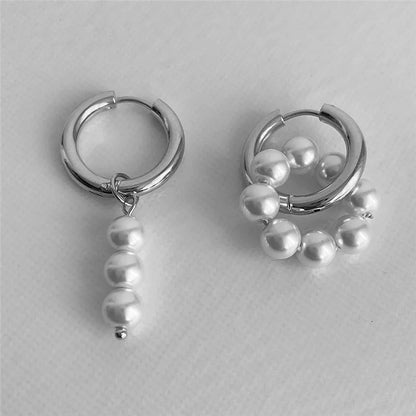 Fashion Metal Pearl Drop Earrings for Women Stylish Jewelry - Smarsty
