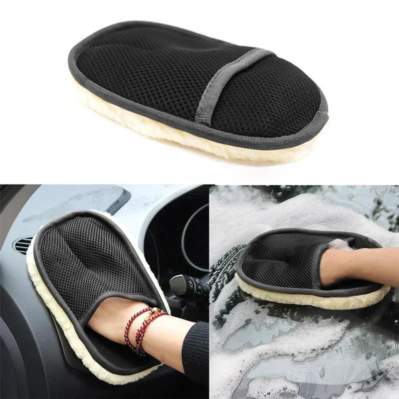 Soft Wool Car Washing Gloves For Gentle Auto Cleaning - Smarsty