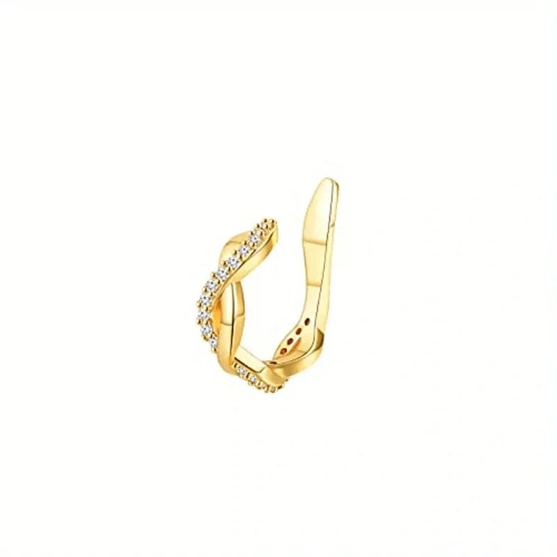 Cute Metal Leaf Earcuff Clip Earrings Comfy No Piercing - Smarsty