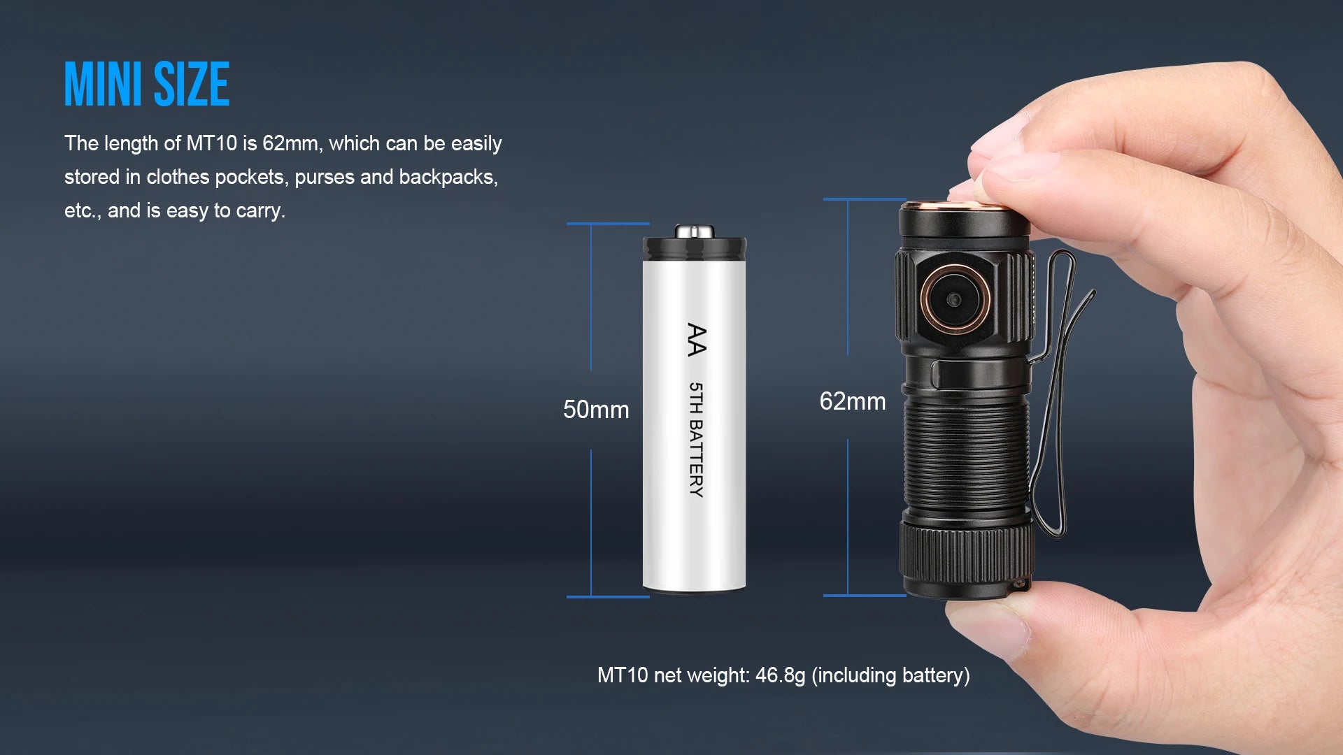 Trustfire MT10 Rechargeable LED EDC Flashlight 1000 Lumens Type USB C Charging Torch Mini 16340 Light MVB Optics with Magnet Lan