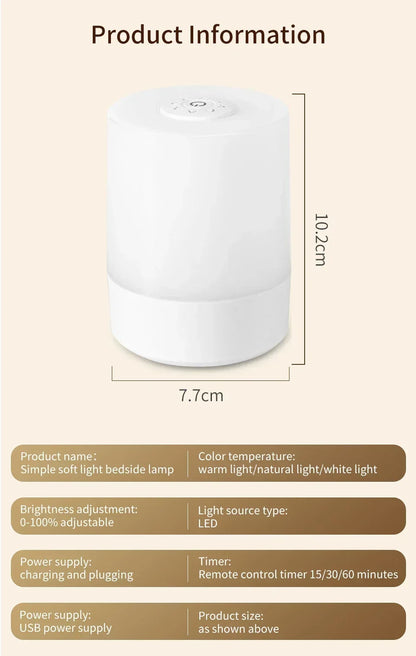 LED Rechargeable Night Lamp with Remote Control - Smarsty