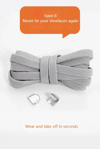 Flat Elastic Shoe Laces Sneakers No Tie Shoelaces for Shoes Tennis Quick Shoelace Clips Without Ties Shoe Accessories Kids Adult - Smarsty