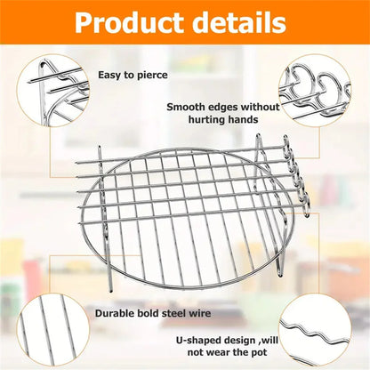 Stainless Steel Air Fryer Rack Set for BBQ Cooking - Smarsty