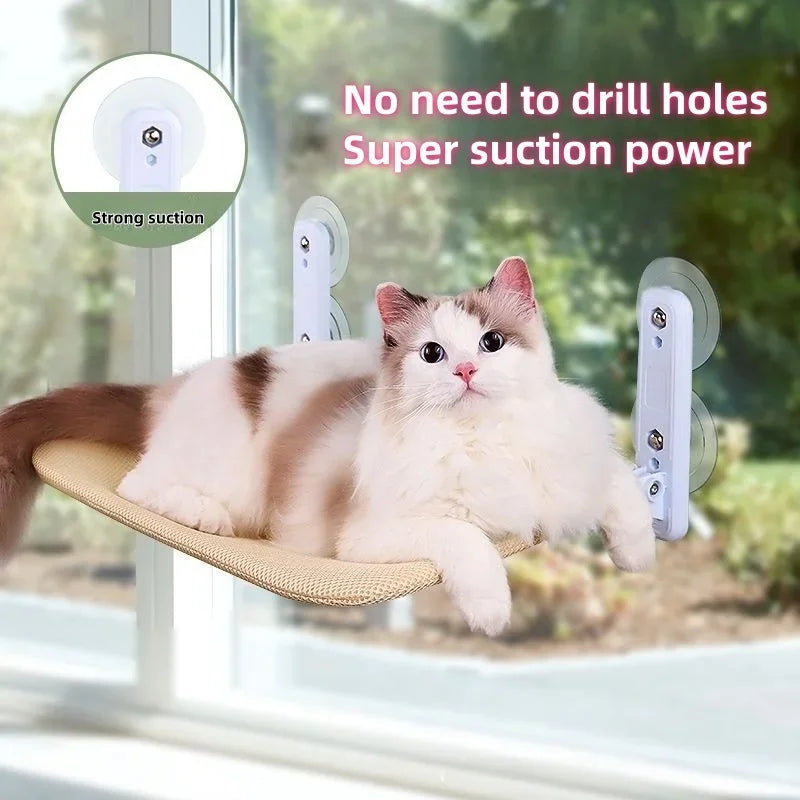 Cordless Cat Hammock With Suction Cups For Sunbathing - Smarsty