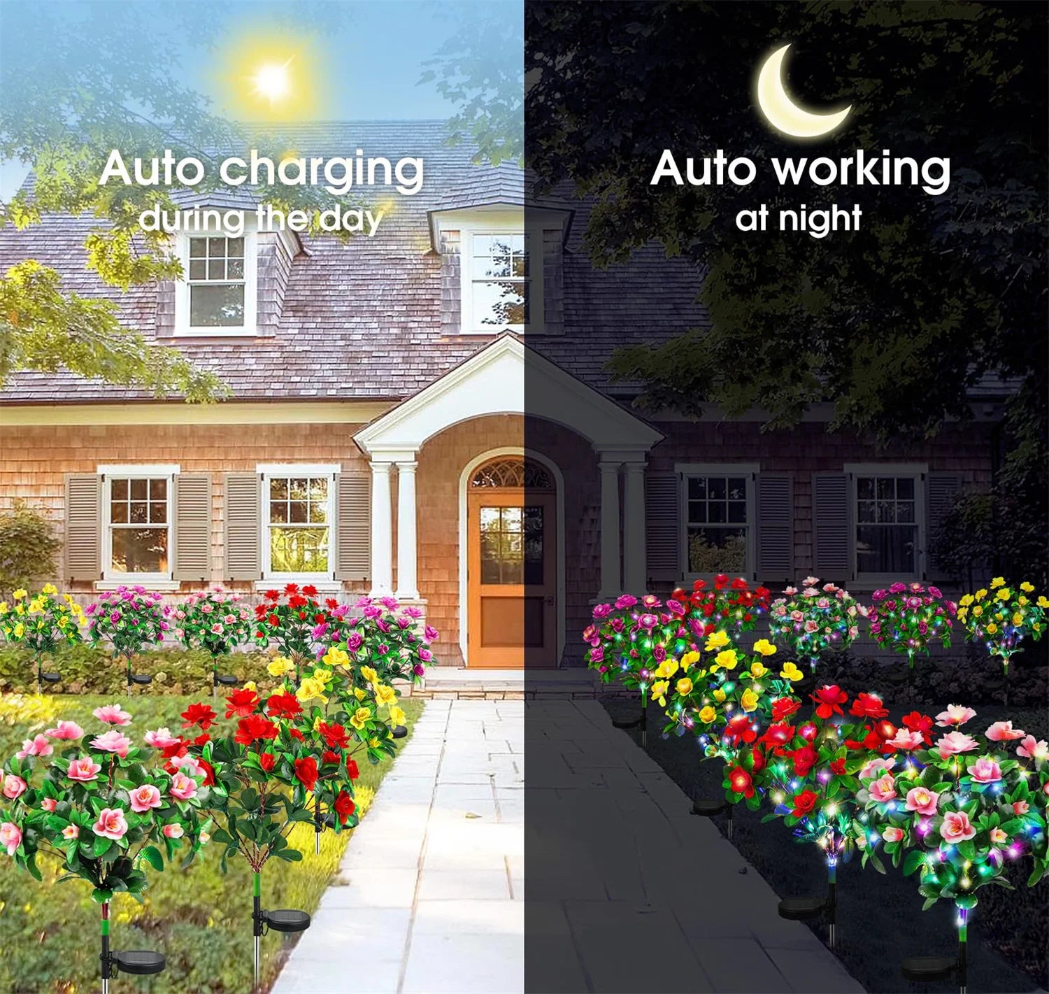 Waterproof LED Solar Azalea Flowers Lamp for Outdoor Decor - Smarsty