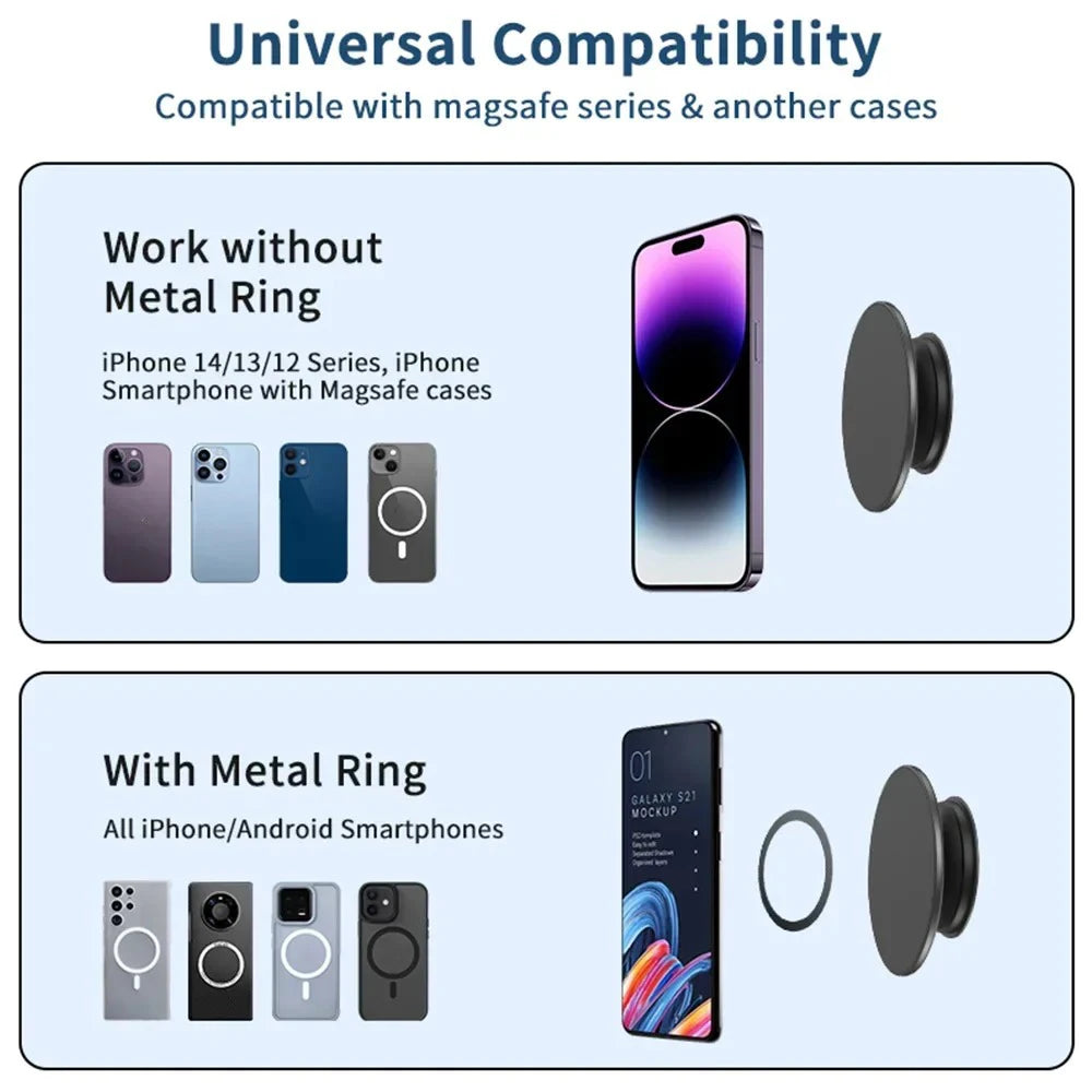 Magnetic Folding Phone Grip Holder With Pocket Stand - Smarsty