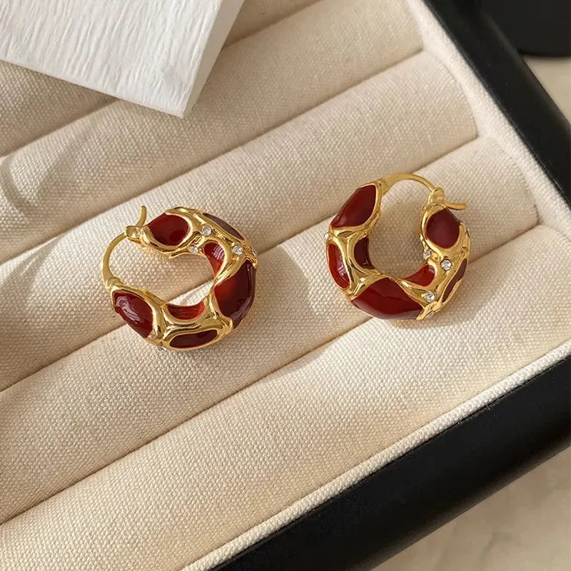 Trendy Gold Plated Small Hoop Earrings for Women - Smarsty