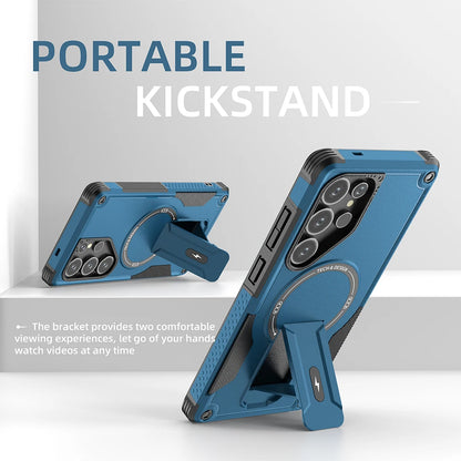 Magnetic Armor Case With Fold Stand And Wireless Charging - Smarsty