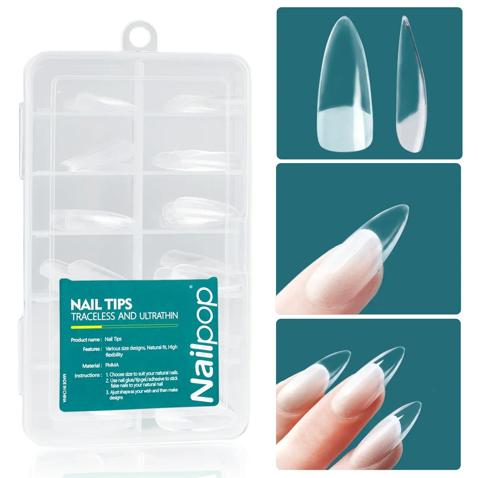 Gel X Nail Tips 120pcs Easy Soak Off Extensions - Smarsty