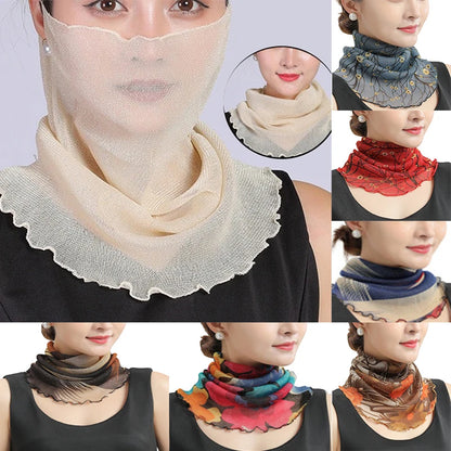 Women Chiffon Sunscreen Scarf Lightweight UV Protection - Smarsty